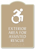 Exterior Area for Assisted Rescue Sign - Dynamic ISA Symbol