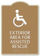 Exterior Area for Assisted Rescue Sign - ISA Symbol