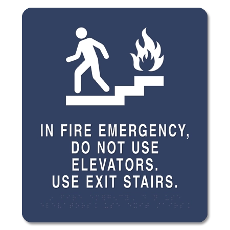 In Fire Emergency, Do Not Use Elevator - Braille