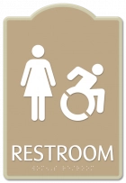 Restroom Sign w/Female & Dynamic ISA Symbols