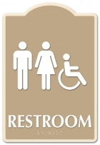 Restroom Sign w/ Unisex & ISA Symbols